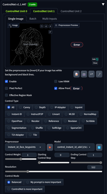 Instant-ID, IP-Adapter Face-ID の入力画像にアニメ、漫画画像を設定すると 