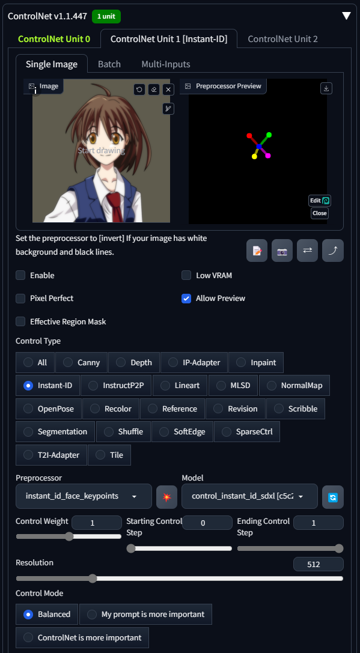 Instant-ID, IP-Adapter Face-ID の入力画像にアニメ、漫画画像を設定すると 