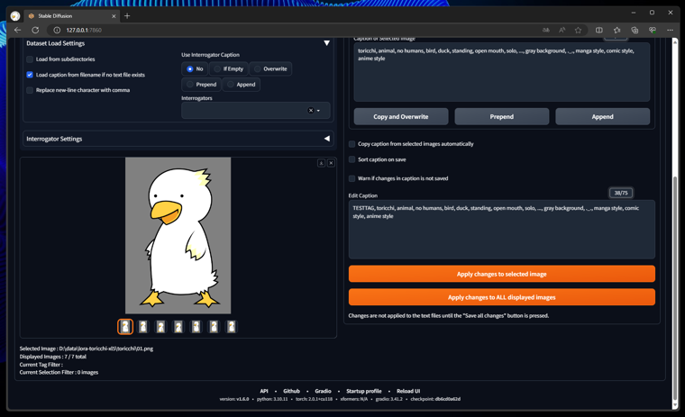 Dataset Tag Editor を利用してタグを編集する:画像10