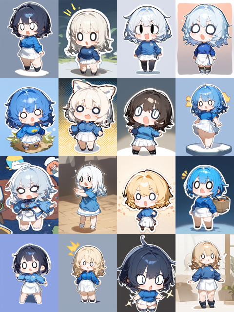 model:kivotos XL - 表情を強くデフォルメしたキャラクター画像を生成するプロンプト:画像1