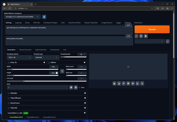 ドラフト画像、シルエット画像からキャラクターポーズ画像を生成する - ControlNet posetest を利用:画像8