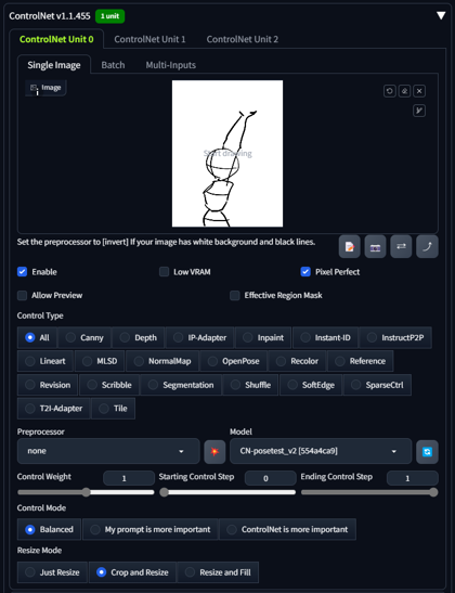 ドラフト画像、シルエット画像からキャラクターポーズ画像を生成する - ControlNet posetest を利用:画像10