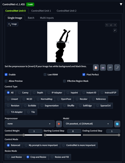 ドラフト画像、シルエット画像からキャラクターポーズ画像を生成する - ControlNet posetest を利用:画像12