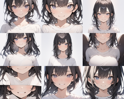 Animagine XL 3.0 base - 典型的なAI画像生成の絵柄の顔(マスピ顔)を生成したい:画像1