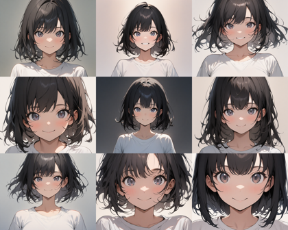 Animagine XL 3.1 - 典型的なAI画像生成の絵柄の顔(マスピ顔)を生成したい:画像3