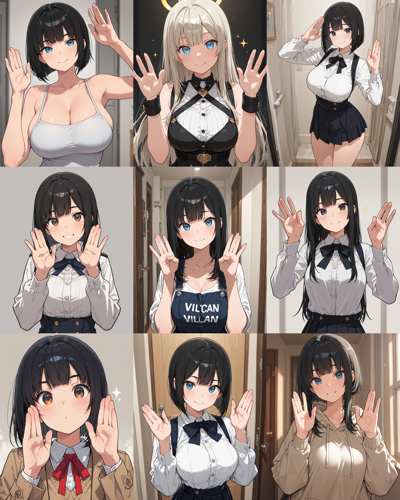 AlcAI - AnimeHaven Awakening - v30 - 指をそろえて手のひらを開くプロンプト、画像生成結果:画像4