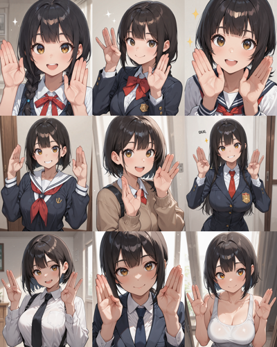 Nova Anime XL v15.0 - 指をそろえて手のひらを開くプロンプト、画像生成結果:画像2