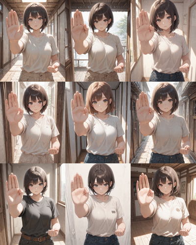 Nova Anime XL v15.0 - 指をそろえて手のひらを開くプロンプト、画像生成結果:画像10