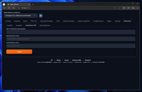 Stable Difusion Web UI に FreeU をインストールする - sd-webui-freeu のインストール:画像3