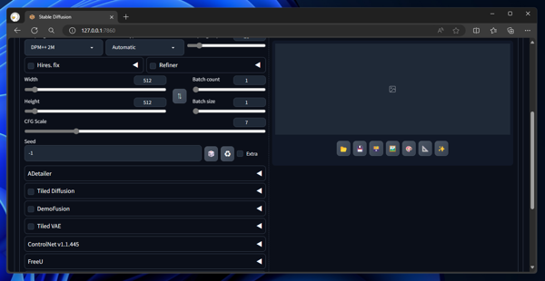Stable Difusion Web UI に FreeU をインストールする - sd-webui-freeu のインストール:画像8