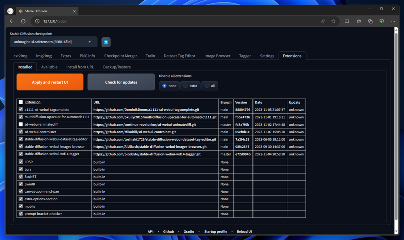 Regional Prompter を利用する - sd-webui-regional-prompter のインストール:画像2