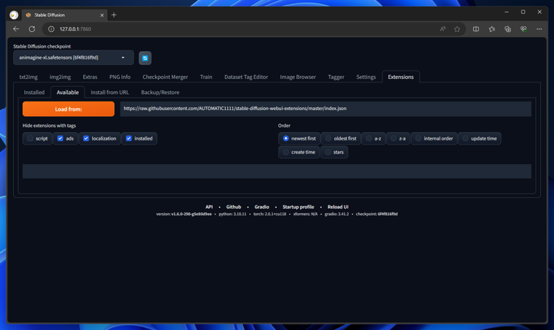 Regional Prompter を利用する - sd-webui-regional-prompter のインストール:画像3