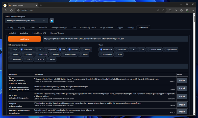 Regional Prompter を利用する - sd-webui-regional-prompter のインストール:画像4