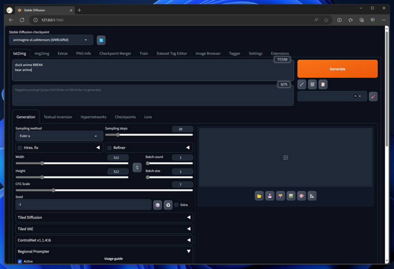 Regional Prompter を利用する - sd-webui-regional-prompter のインストール:画像14