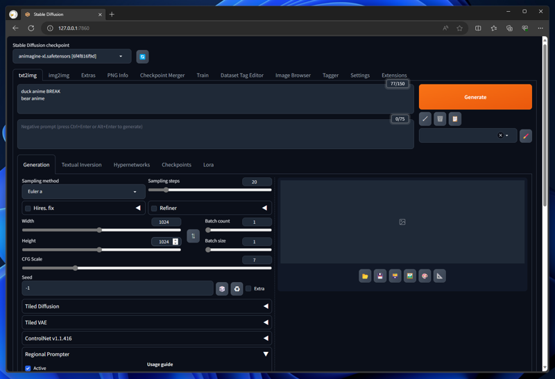 Regional Prompter を利用する - sd-webui-regional-prompter のインストール:画像15