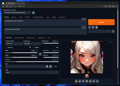 Stable Diffusion 1.5 のカスタムモデルをインストールして画像生成する (Counterfeit-V3.0 のインストール):画像19