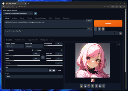 Stable Diffusion 1.5 のカスタムモデルをインストールして画像生成する (Counterfeit-V3.0 のインストール):画像21