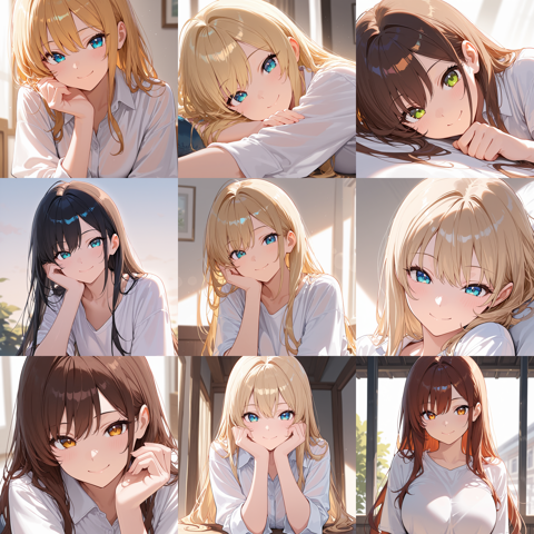 瞳の指定なし - 目のハイライトを描画しないプロンプト、画像生成結果:画像1