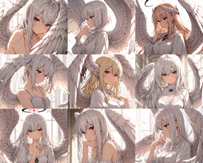 Hakushi Mix v1.41 - 天使の羽があるキャラクターを表現するプロンプト、画像生成結果:画像8