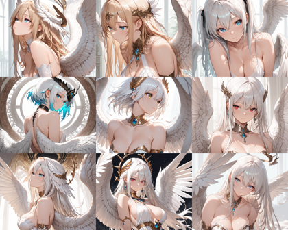 Hassaku XL v3.2 - 天使の羽があるキャラクターを表現するプロンプト、画像生成結果:画像4