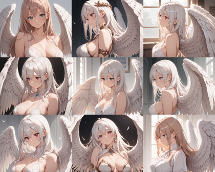 HDA Rainbow Illus v1.7 - 天使の羽があるキャラクターを表現するプロンプト、画像生成結果:画像9