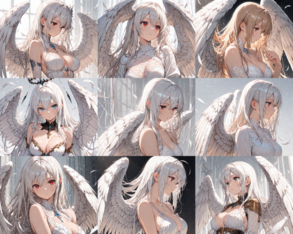 Nova Anime XL v12.5 - 天使の羽があるキャラクターを表現するプロンプト、画像生成結果:画像2