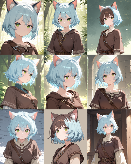 WAI-Illustrious v15.0 - 猫耳、動物の耳のキャラクターを表現するプロンプト、画像生成結果:画像1