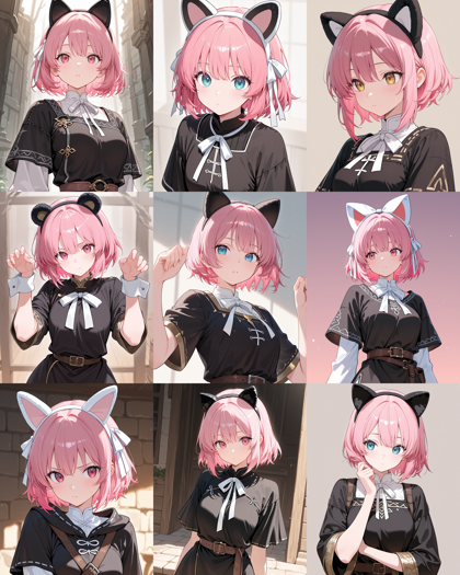 WAI-Illustrious v15.0 - 猫耳、動物の耳のヘッドバンドを表現するプロンプト、画像生成結果:画像1