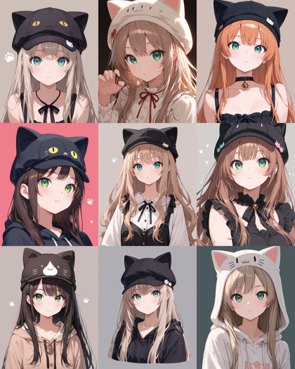 WAI-illustrious-SDXL v15.0 - 動物帽を表現するプロンプト、画像生成結果:画像1