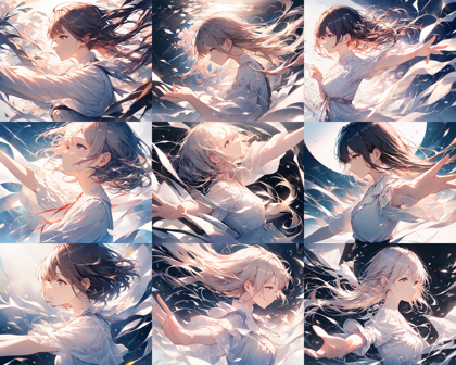 Animagine XL 4.0 opt - 腕を手前に伸ばすポーズのプロンプトと画像生成結果:画像7