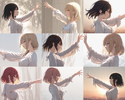 HakushiMix v1.3 - 腕を手前に伸ばすポーズのプロンプトと画像生成結果:画像10