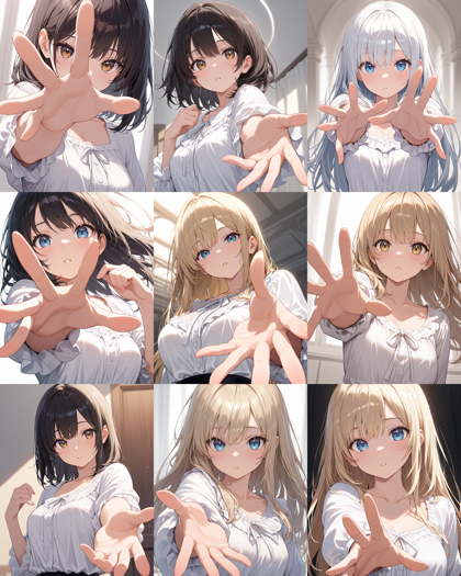 WAI-NSFW-Illustrious v14.0 - 腕を手前に伸ばすポーズのプロンプトと画像生成結果:画像2