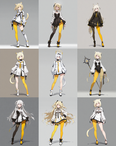 HakushiMix v1.3 - 左右非対称のボトムウェアやストッキングを表現するプロンプトと画像生成結果:画像5