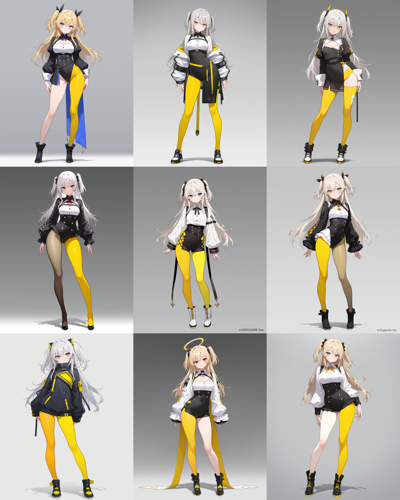 WAI-NSFW-Illustrious v14 - 左右非対称のボトムウェアやストッキングを表現するプロンプトと画像生成結果:画像2