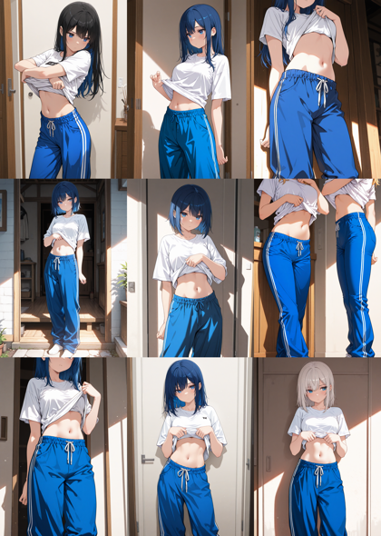 Hakushi Mix v1.41 - お腹を出すポーズのプロンプト、画像生成結果:画像3