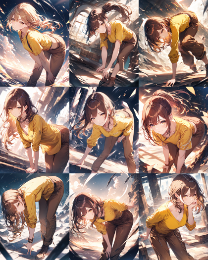 Animagine XL v4.0 opt - 前かがみのポーズのプロンプトと画像生成結果:画像9