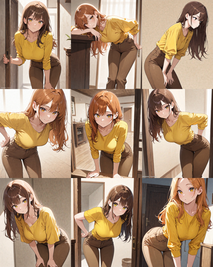Nova Anime XL v7.0 - 前かがみのポーズのプロンプトと画像生成結果:画像2