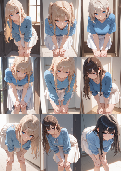 Prefect illustrious XL v4.0 - 前かがみのプロンプトと画像生成結果:画像12