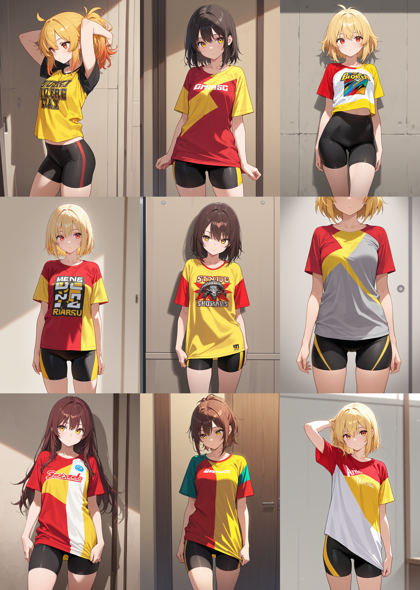 WAI-illustrious-SDXL v16.0 - スパッツを表現するプロンプト、画像生成結果:画像1