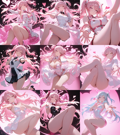 Hassaku XL v3.2 - 投げキッス / 投げキス のポーズを表現するプロンプト、画像生成結果:画像13