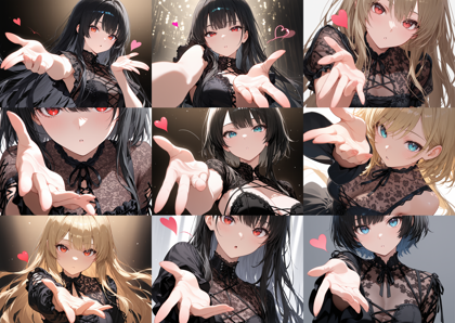 WAI-illustrious-SDXL v15.0 - 投げキッス / 投げキス のポーズを表現するプロンプト、画像生成結果:画像6