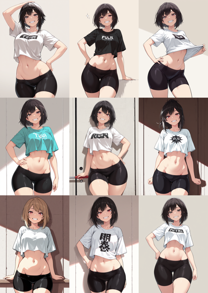 Hakushi Mix v1.41 - 下腹部がぽっちゃりしているキャラクターを表現するプロンプト、画像生成結果:画像15