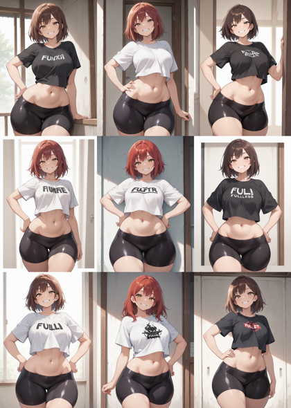 Nova Anime XL v15.0 - 下腹部がぽっちゃりしているキャラクターを表現するプロンプト、画像生成結果:画像12