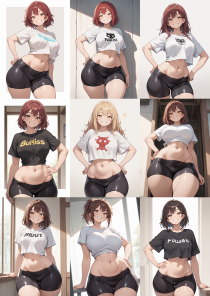 WAI-illustrious-SDXL v16.0 - 下腹部がぽっちゃりしているキャラクターを表現するプロンプト、画像生成結果:画像11