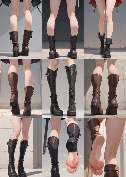 Prefect illustrious XL v4.0 - ブーツを履いているキャラクターのプロンプト、画像生成結果:画像4
