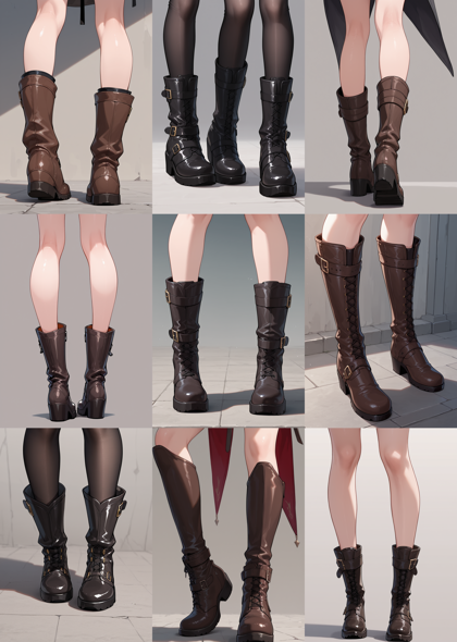 WAI-illustrious-SDXL v15.0 - ブーツを履いているキャラクターのプロンプト、画像生成結果:画像1