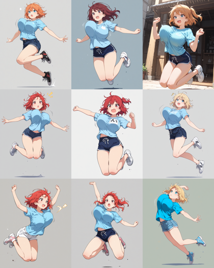 HakushiMix v1.4 - 胸の揺れを表現するプロンプト、画像生成結果:画像4