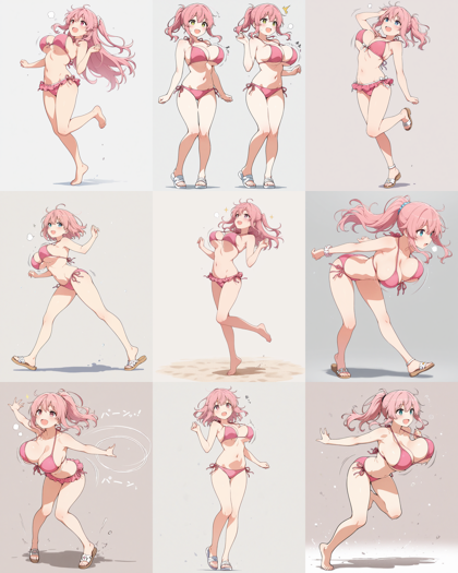 HakushiMix v1.4 - 胸の揺れを表現するプロンプト、画像生成結果:画像10