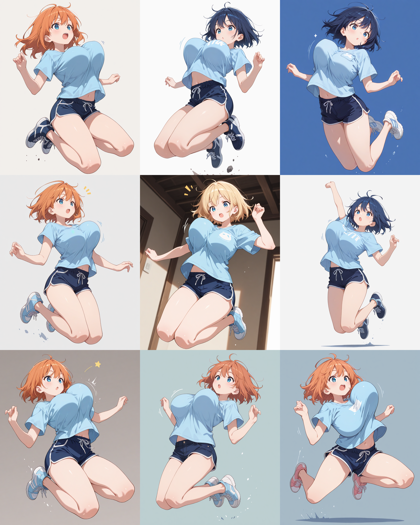 HDA Rainbow Illus Mix v1.3 - 胸の揺れを表現するプロンプト、画像生成結果:画像6