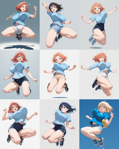 Nova Anime XL v9.0 - 胸の揺れを表現するプロンプト、画像生成結果:画像3